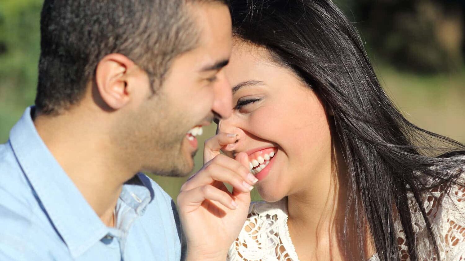 Couple laughing and having fun together